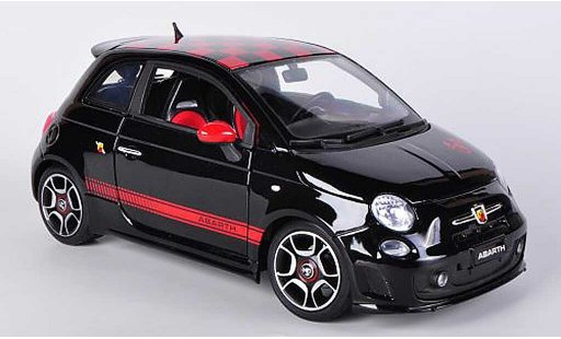 Fiat 500 Abarth 1/18 Burago nero/rosso 2008 modellini auto