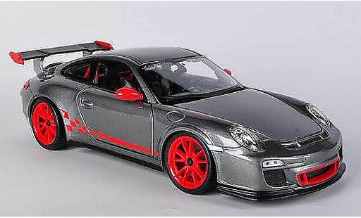 Porsche 911 GT3 RS 1/18 Burago grigio/rosso modellini auto