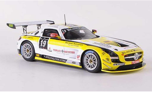Mercedes SLS GT3 1/43 Spark AMG No.19 nero Falcon 24h Spa 2012 O.Morley/K.Heyer/S.Rosler/M.Metzger modellini auto