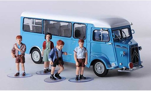 Citroen Type H Fourgonnette 1/43 Eligor Schulbus blu/bianco con 4 Figuren modellini auto