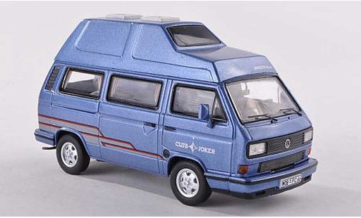 Volkswagen T3 Base 1/43 Premium ClassiXXs Westfalia Clubjoker blu modellini auto