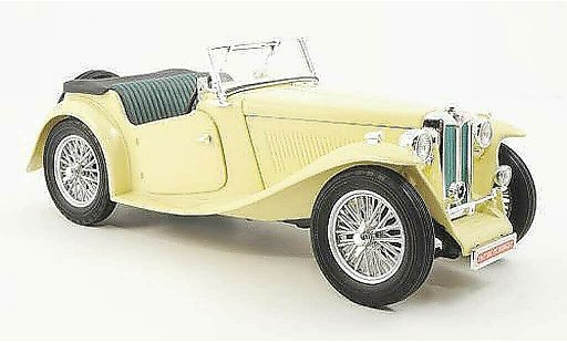MG TC Base 1/18 Yat Ming Midget beige RHD 1947 modellini auto