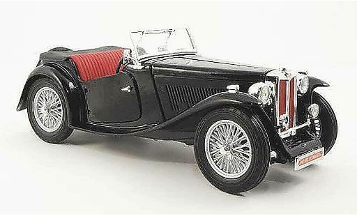 MG TC Base 1/18 Yat Ming Midget nero RHD 1947 modellini auto