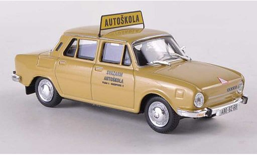 Skoda 110 Autoskola 1/43 Abrex L Svazarm Praha 3 - Biskupcova 11 beige modellini auto
