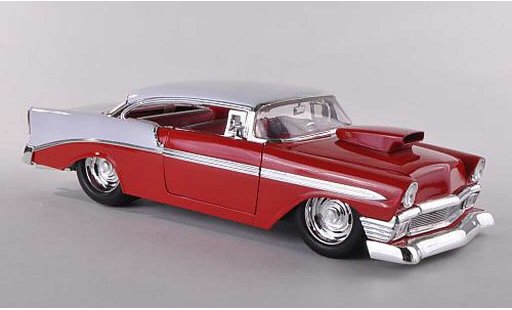 Chevrolet Bel Air Coupe 1/18 Jada Toys 1956 Hardtop rosso/bianco modellini auto