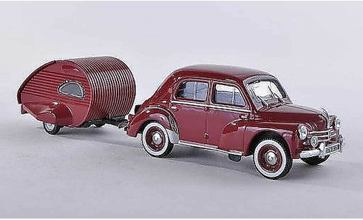 Renault 4CV Base 1/43 Eligor avec caravane Ailette nero-rosso modellini auto