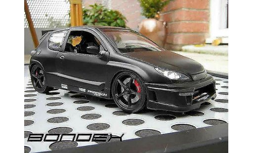 Peugeot 206 RC 1/18 Norev parotech 3 portes nero modellini auto
