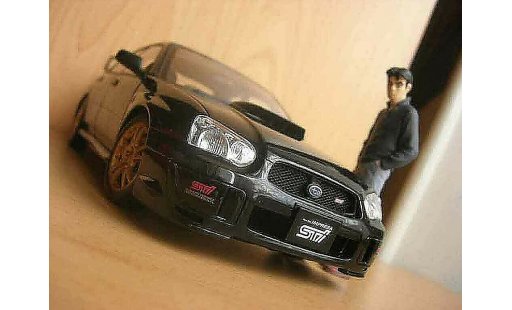 Subaru Impreza WRX 1/18 Autoart STI 2003 nero modellini auto