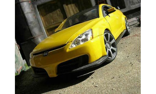 Honda Accord Base 1/18 Motormax 2003 giallo modellini auto