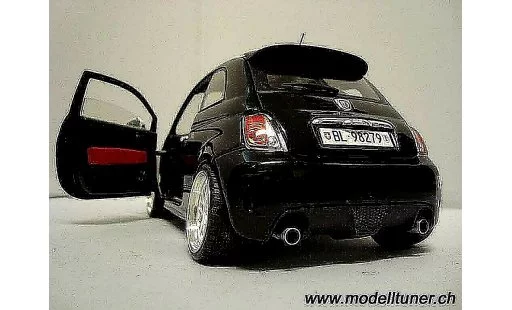 Fiat 500 Abarth 1/18 Mondo Motors nero 2007 modellini auto