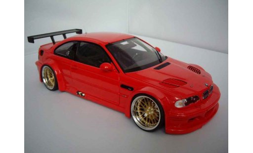 Bmw M3 coupe 1/18 Minichamps GTR E46 rosso jantes bbs 19 pouces modellini auto