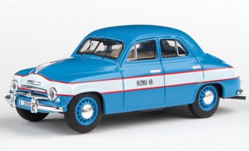 Skoda 120 1/43 Abrex 1 matt-blu/Dekor Hlidka VB 1956 police Tschechien modellino in miniatura