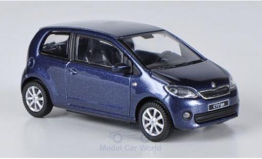 Skoda Citigo 1/43 Abrex metallico blu 2012 3-Türer modellino in miniatura