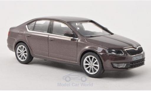 Skoda Octavia 1/43 Abrex III metallico marroneee 2013 modellino in miniatura