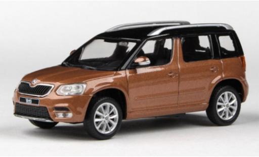 Skoda Yeti 1/43 Abrex FL metallico marroneee/nero 2013 modellino in miniatura