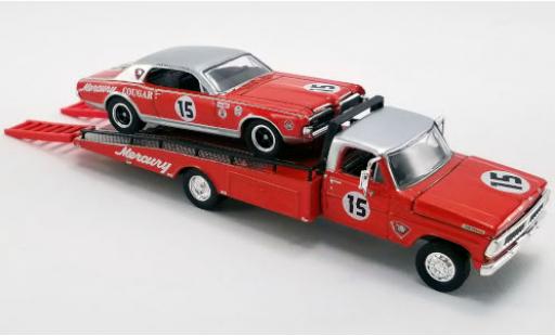 Ford F-350 1/64 ACME Ramp Truck Mercury 1970 mit 1967 Mercury Trans Am Cougar und Auffahrrampen No.15 Parnelli Jones Team Cougar modellino in miniatura