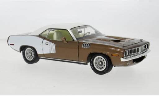 Plymouth Cuda 1/18 ACME bronze/weiss 1971 1:18 modellino in miniatura