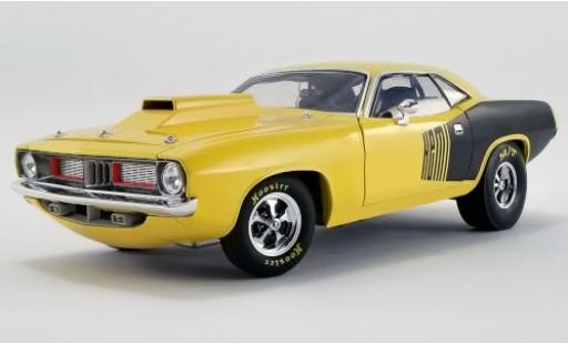 Plymouth Cuda 1/18 ACME Drag Car giallo/Dekor 1972 modellino in miniatura