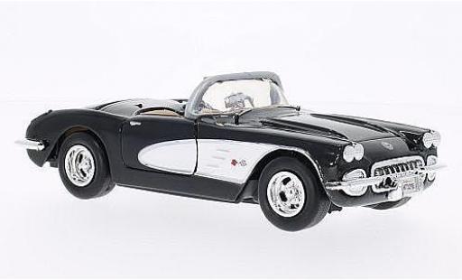 Chevrolet Corvette 1/24 Motormax (C1) nero/bianco 1959 modellino in miniatura