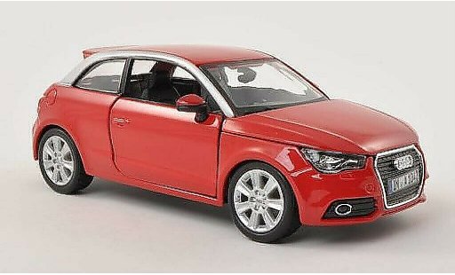 Audi A1 citadine 1/24 Burago rosso/grigio modellini auto