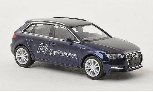 Audi A3 sportback 1/87 Herpa g-tron blu modellini auto