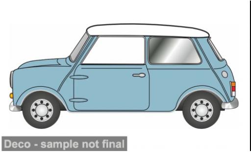 Austin Mini 1/76 Oxford blau/weiss 1:76 modellino in miniatura