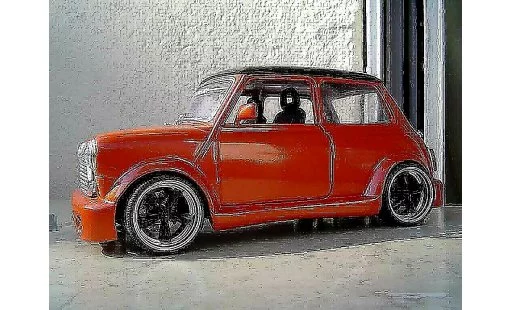 Austin Mini cooper 1/18 Burago kit carrosserie et jantes 13 pouces modellini auto