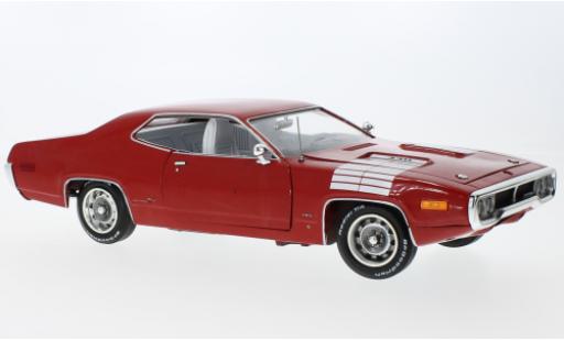 Plymouth Road Runner 1/18 Auto World GTX rosso/bianco 1972 modellino in miniatura