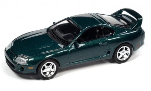 Toyota Supra 1/64 Auto World metallise verde foncé 1996 modellino in miniatura
