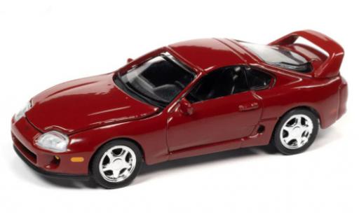 Toyota Supra 1/64 Auto World rosso foncé 1995 modellino in miniatura