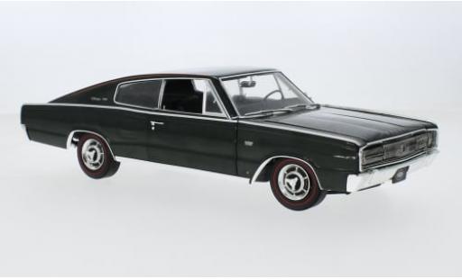 Dodge Charger 1/18 Auto World metallise gr&uuml;n/schwarz 1966 1:18 modellino in miniatura