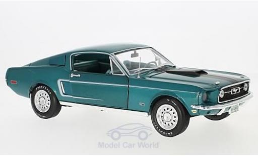Ford Mustang GT 1/18 Auto World GT 2+2 metallico türkis 1968 modellino in miniatura