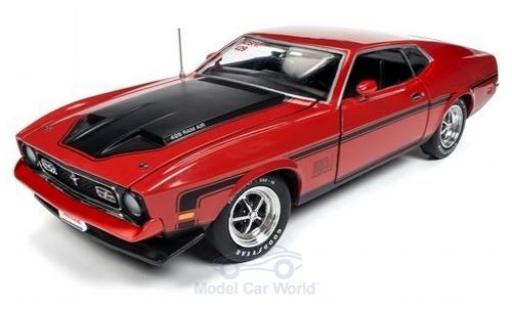 Ford Mustang 1/18 Auto World Mach 1 rosso/nero 1971 modellino in miniatura