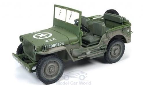 Jeep Willys 1/18 Auto World MB oliv 1941 mit Schmutzeffekt modellino in miniatura