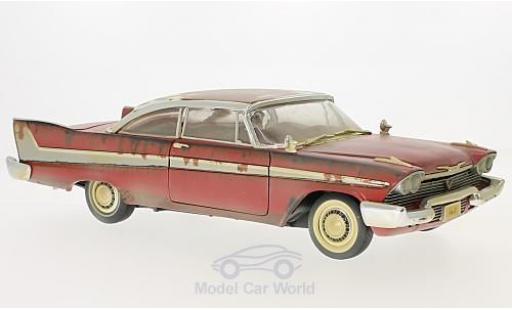 Plymouth Fury 1/18 Auto World rosso Christine 1958 Dirty Version modellino in miniatura
