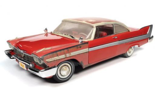 Plymouth Fury 1/18 Auto World rosso/grigio Christine 1958 Teilrestoration modellino in miniatura