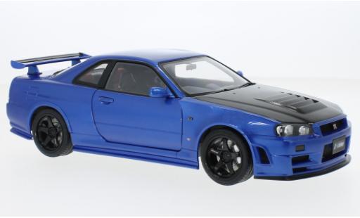 Nissan Skyline 1/18 AUTOart GT-R (R34) Nismo Z-Tune metallise blu/carbon RHD 2005 modellino in miniatura