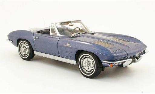 Chevrolet Corvette 1/18 AUTOart Convertibile metallico blu 1963 modellino in miniatura