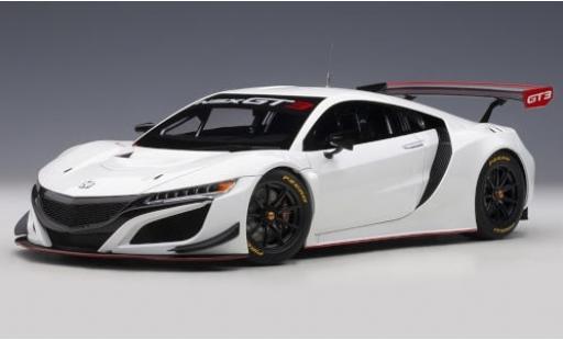 Honda NSX 1/18 AUTOart GT3 bianco 2018 Plain Body Version modellino in miniatura