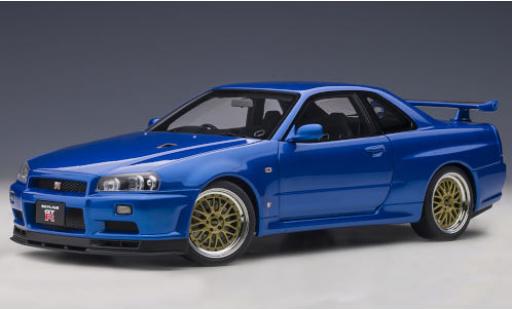 Nissan Skyline 1/18 AUTOart GT-R V-Spec II (R34) metallico blu RHD 2001 mit BBS LM-Felgen modellino in miniatura