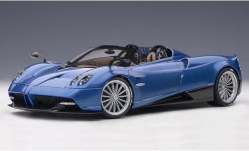 Pagani Huayra 1/18 AUTOart Roadster blu/carbon 2017 y compris les Hardtop modellino in miniatura