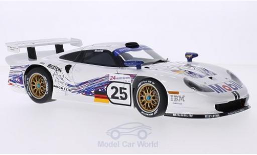 Porsche 996 GT1 1/18 AUTOart 911 GT1 No.25 24h Le Mans 1997 T.Boutsen/H-J.Stuck/B.Wollek modellino in miniatura