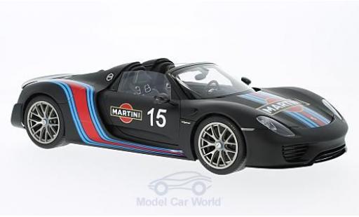 Porsche 918 2013 1/18 AUTOart Spyder nero Martini 2013 Weissach Package modellino in miniatura