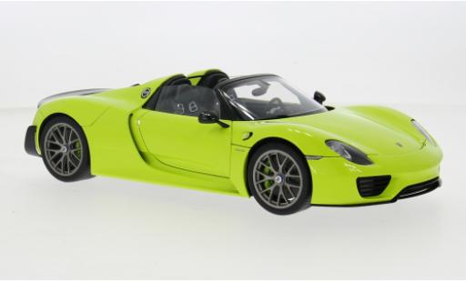 Porsche 918 1/18 AUTOart Spyder Weissach Package grün 1:18 modellino in miniatura