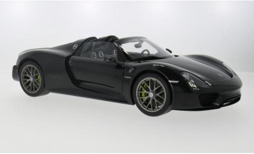 Porsche 918 1/12 AUTOart Spyder Weissach Package schwarz 1:12 modellino in miniatura
