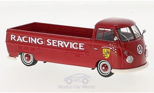 Volkswagen T1 A 1/43 AutoCult Langpritsche rosso Porsche Racing Service 1967 modellino in miniatura