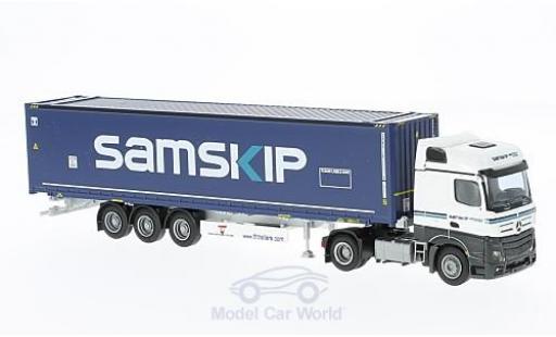 Mercedes Actros 1/87 AWM 2 Big. Aerop. Samskip 45 OS Cont.-SZ modellino in miniatura