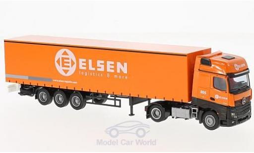 Mercedes Actros 1/87 AWM 2 Giga. / Aerop. Elsen G-KSZ modellino in miniatura