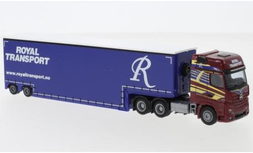 Mercedes Actros 1/87 AWM 2 Giga. / Aerop. Royal Transport Tiefbett-SZ modellino in miniatura