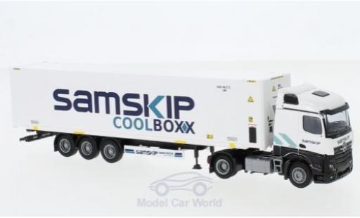 Mercedes Actros 1/87 AWM 2 Stream. / Aerop. Samskip 45 Kühl-Co.-SZ modellino in miniatura